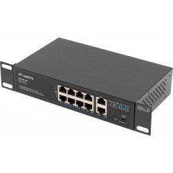 Switch Lanberg 8x 100Mb POE+/2x 1Gb Rack 10"/19" Gigabit Ethernet 120W