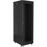 Szafa Instalacyjna Rack Stojąca 19" 42u 800x800 Czarna Drzwi Perforowane Lanberg Flat Pack