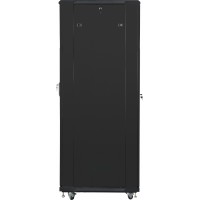 Szafa Instalacyjna Rack Stojąca 19" 42u 800x800 Czarna Drzwi Perforowane Lanberg Flat Pack