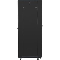 Szafa Instalacyjna Rack Stojąca 19" 42u 800x800 Czarna Drzwi Perforowane Lanberg Flat Pack