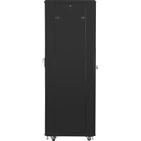 Szafa Instalacyjna Rack Stojąca 19" 42u 600x800 Czarna Drzwi Perforowane Lanberg Flat Pack