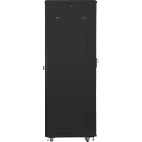 Szafa Instalacyjna Rack Stojąca 19" 42u 600x800 Czarna Drzwi Perforowane Lanberg Flat Pack