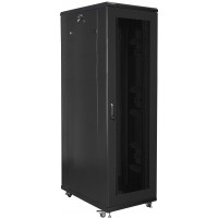 Szafa Instalacyjna Rack Stojąca 19" 42u 800x1000 Czarna Drzwi Perforowane Lanberg Flat Pack