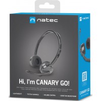 Słuchawki Nauszne Stereo Natec Canary Go Z Mikrofonem I Regulacją Głośności Czarne