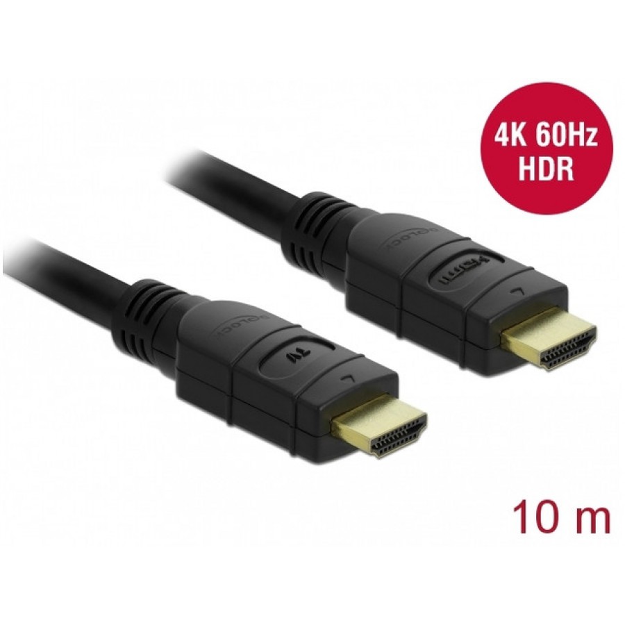 Kabel HDMI M/M V2.0 10m Aktywny Czarny Delock