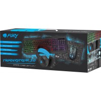 Zestaw Dla Graczy 4w1 Fury Thunderstreak 3.0 Klawiatura + Mysz + Słuchawki + Podkładka