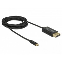 Kabel USB-C(M)->Displayport(M) 2m 4k 60Hz Czarny Coaxial Delock