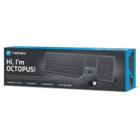 Zestaw Bezprzewodowy Natec Octopus Klawiatura + Mysz Bluetooth + USB Aluminium