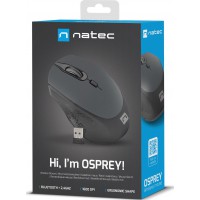 Mysz Natec Osprey Bezprzewodowa 1600dpi Bluetooth + 2.4GHz Czarno-Szara