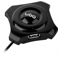 Hub USB 2.0 Ugo Maipo Hu50 4-Porty + Port DC 3.5 Czarny