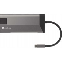 Multiport Adapter Natec Fowler Plus USB-C->Hub USB 3.0 3x, HDMI 4k, USB-C PD, RJ45, SD, MicroSD