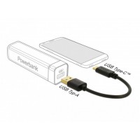 Kabel USB-C(M)->USB-A(M) 2.0 0.15m Czarny Delock