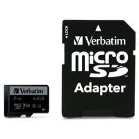 Karta Pamięci Verbatim Micro SDXC Pro 64GB Class 10 UHS-1 + Adapter SD