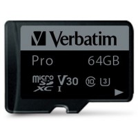 Karta Pamięci Verbatim Micro SDXC Pro 64GB Class 10 UHS-1 + Adapter SD