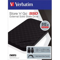 Dysk Zewnętrzny Verbatim SSD Store N Go 512GB 2,5" USB-C 3.2 Czarny