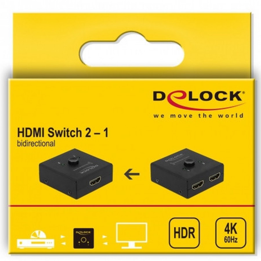 Switch Video Delock 2x HDMI Bidirectional 4k Mini Czarny