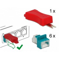 Zestaw Do Blokowania Wtyków RJ-45 6szt + Klucz Delock