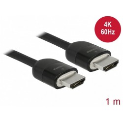 Kabel HDMI M/M V2.0 1m 4k 60Hz Czarny Potrójnie Ekranowany Premium Delock