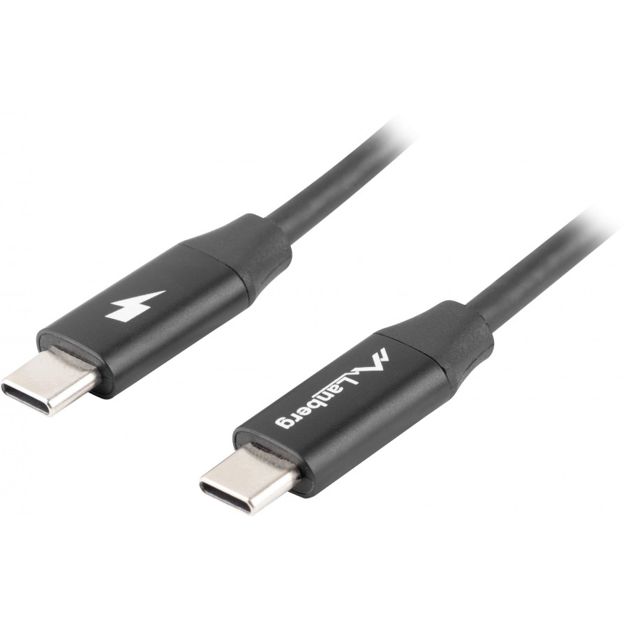 Kabel USB-C M/M 2.0 0.5m Czarny Premium QC 4.0 PD Lanberg