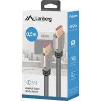 Kabel HDMI M/M V2.1 0.5m 8k 60hz Czarny Lanberg