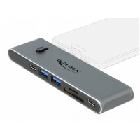 Stacja Dokująca Uniwersalna Delock USB-C(M)->2x USB 3.2, HDMI, SD, 1x Thunderbolt