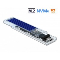 Obudowa SSD Zewnętrzna Delock M.2 NVME USB Type-C 3.1 Gen 2 Przeźroczysta