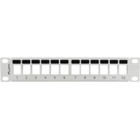 Patch Panel Pusty 12 Port 1u 10" Z Organizerem Do Modułów Keystone Szary Lanberg