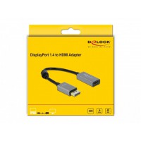 Adapter Displayport (M) 1.4->HDMI(F) Na Kablu 20cm Szary Delock 4k 60 Hz