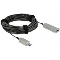 Przedłużacz USB-A M/F 3.0 20m Czarny Aktywny Optyczny Delock