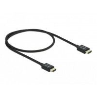 Kabel HDMI Koncentryczny M/M V2.1 0,5m 8k 60Hz Oplot Czarny Delock