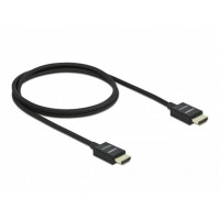 Kabel HDMI Koncentryczny M/M V2.1 1m 8k 60Hz Oplot Czarny Delock