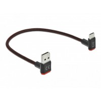 Kabel USB-C(M) Kątowy Góra->USB-A(M) 2.0 0.2m Czarny Delock