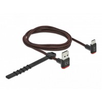 Kabel USB-C(M) Kątowy Góra->USB-A(M) 2.0 1m Czarny Delock