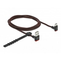 Kabel USB-C(M) Kątowy Góra->USB-A(M) 2.0 1,5m Czarny Delock