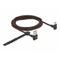 Kabel USB-C(M) Kątowy Góra->USB-A(M) 2.0 2m Czarny Delock