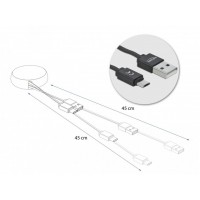 Kabel USB-A(M) -> USB Micro (M) 2.0 Czarny Szpula 92cm Delock