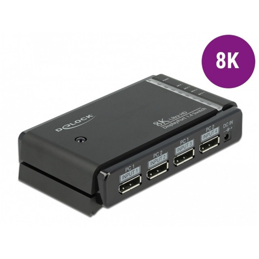 Switch Video Delock 4x Displayport 1.4 8k Delock Czarny