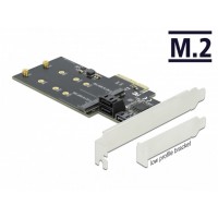 Karta PCI Express X4->2x M.2 Key B+3x SATA 6Gb/s Low Profile Delock