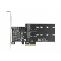 Karta PCI Express X4->2x M.2 Key B+3x SATA 6Gb/s Low Profile Delock