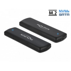 Obudowa SSD Zewnętrzna Delock M.2 NVME PCIE/SATA USB Type-C 3.1 Gen 2 Beznarzędziowa Czarny