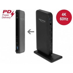 Stacja Dokująca USB C ->USB C, 3x USB A 3.1 Gen 2, HDMI, 2x Displayport, RJ45, Mini Jack, Delock