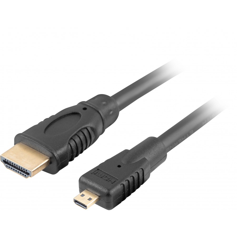 Kabel HDMI(M)->HDMI Micro(M) V1.4 1m 4k 3d Czarny Lanberg