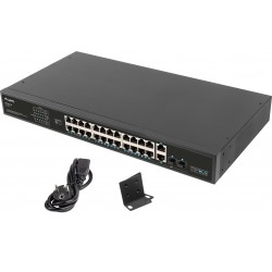 Switch Lanberg Rsfe-24p-2c-360 24x 100Mb POE+/2x Combo Rack 19" Gigabit Ethernet 360W