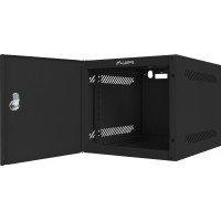 Szafa Instalacyjna Rack Wisząca 10" 4u 280x310 Czarna Drzwi Metalowe Lanberg Flat Pack