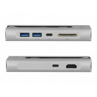 Stacja Dokująca Delock USB-C->USB-C 3.1 Gen 2, 2x USB 3.1 Gen 2, Czytnik SD/SDHC/SDXC, PD, Lan