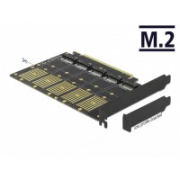 Karta PCI Express X16 ->5x M.2 Low Profile Key B + Adaptery SATA Delock