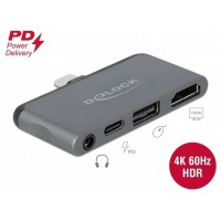 Stacja Dokująca Dla Ipad Pro USB-C(M)->1x USB-C,1x USB-C+PD, HDMI 4k, Minjack Delock