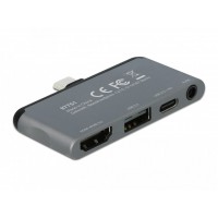 Stacja Dokująca Dla Ipad Pro USB-C(M)->1x USB-C,1x USB-C+PD, HDMI 4k, Minjack Delock