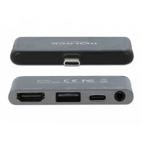 Stacja Dokująca Dla Ipad Pro USB-C(M)->1x USB-C,1x USB-C+PD, HDMI 4k, Minjack Delock