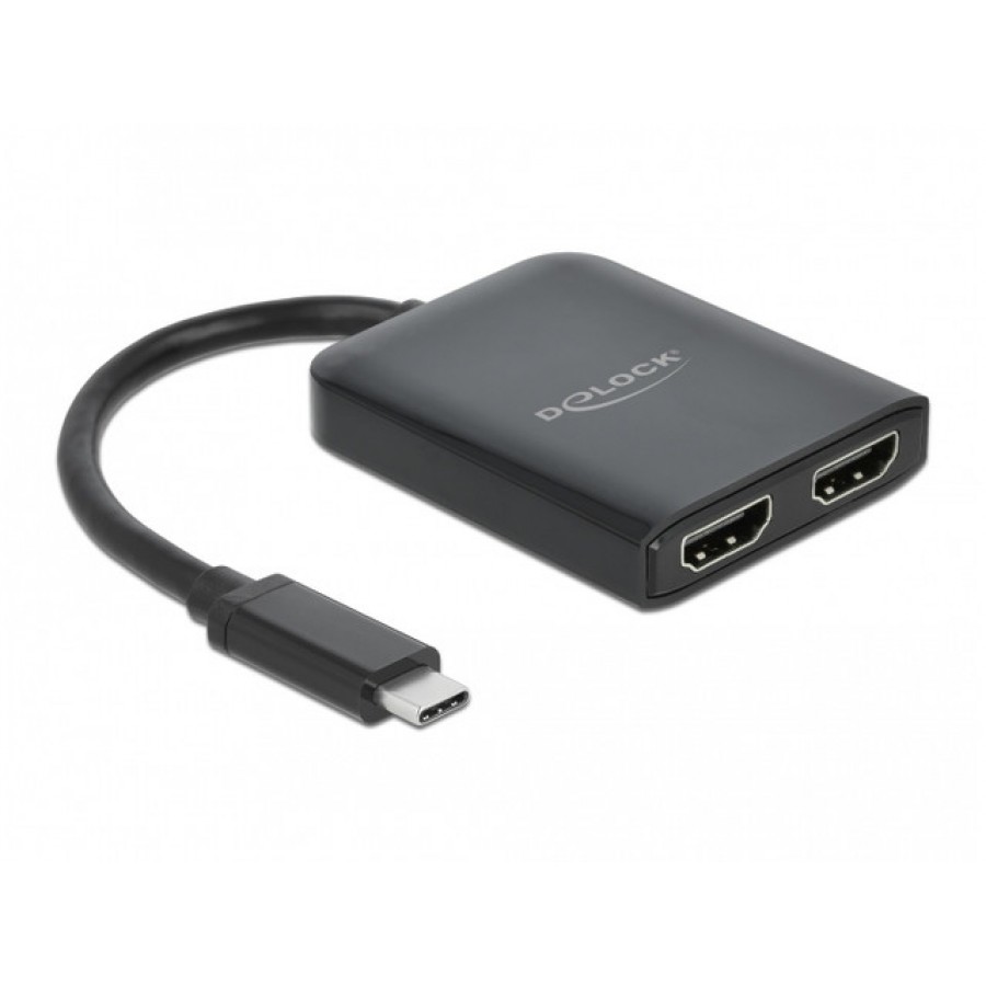 Splitter Video Delock USB Type-C DP Alt Mode->2x HDMI Mst/Vxp Czarny